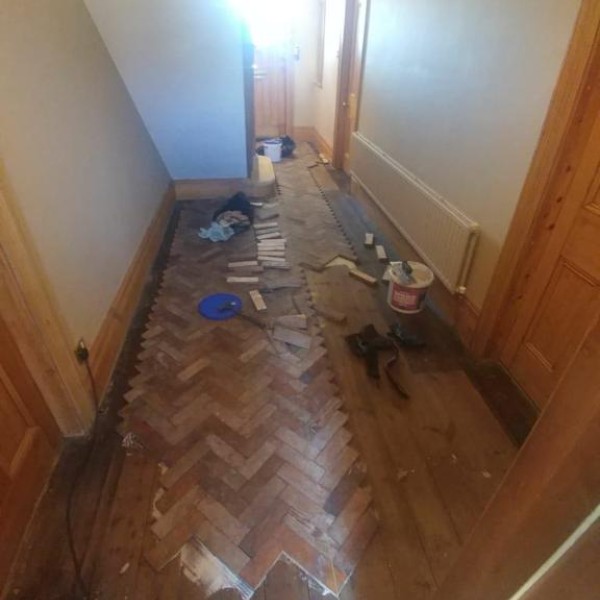 Douglas Fir Reclaimed Installation Before