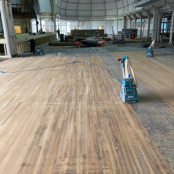 EASTBOURNE WINTER GARDEN RESTORING ORIGINAL FLOOR