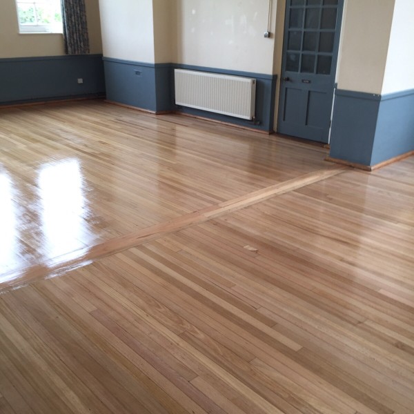 Isfield Village Hall sanded and sealed with Ceramaxx lacquer in satin finish   