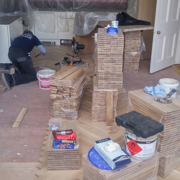 Large Blade Oak Herringbone Parquet Tulse Hill