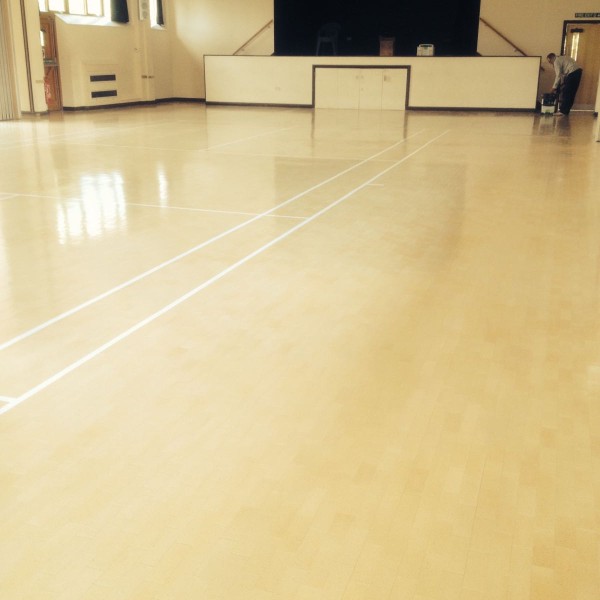 Headcorn Village Hall Lacquered and badminton court reinstated