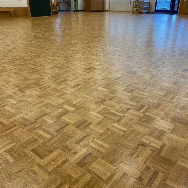 Madginford School Oak Mosaic Parquet Installtion 2