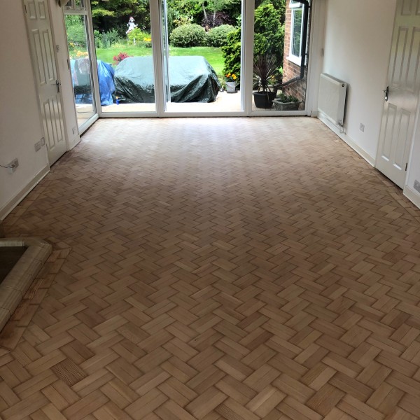 Pine 2 Strip herringbone Parquet restored