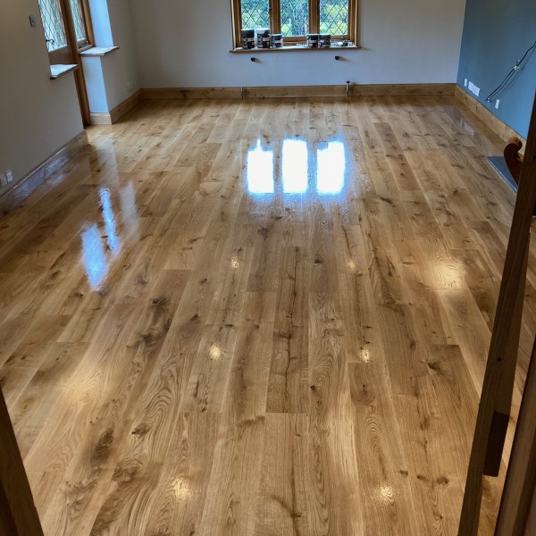 Solid Oak installed sanded and oiled