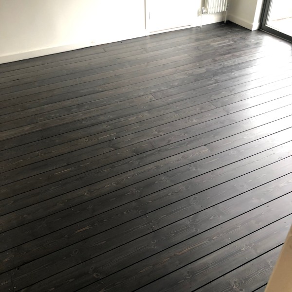 Solid Pine black stain matt lacquer