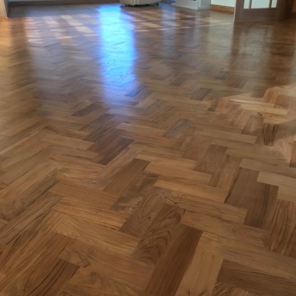 Solid Teak Parquet Installation Bexhill