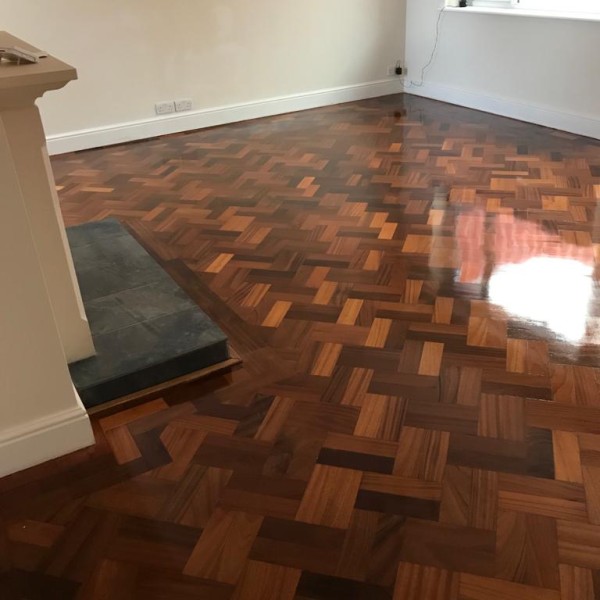 Solid Walnut Parquet sanded and oiled