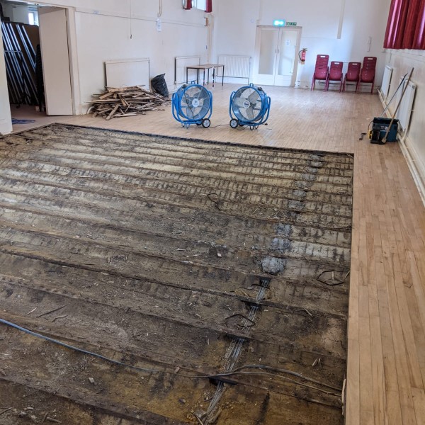 St Mary Magdalen ChurchLift up old flood damaged floor prior to new installation