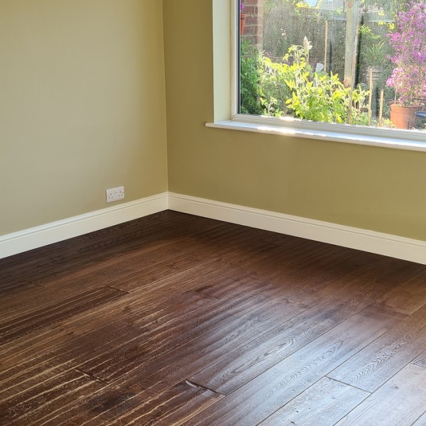 Tumbled Engineered Floor Before Sanding