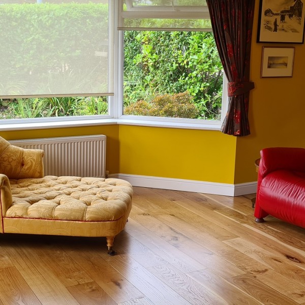 Tumbled Engineered Walnut Floor after sanding sealing